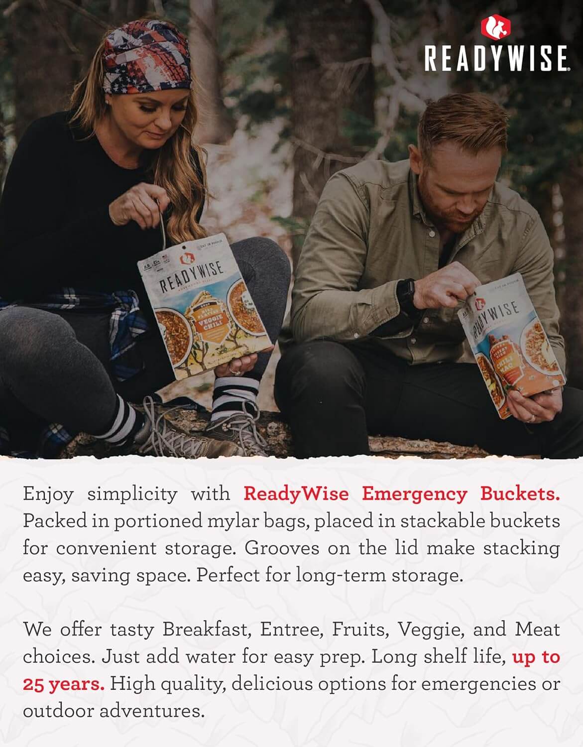 120 Serving Breakfast, Freze Dried Vegetarian Meals, Up to 25 Years