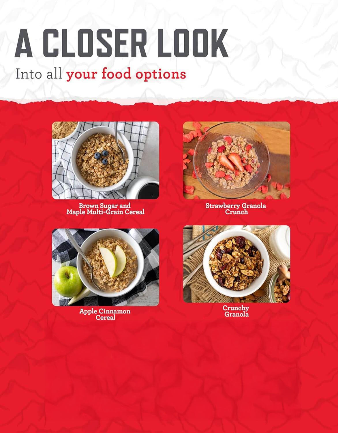 120 Serving Breakfast, Freze Dried Vegetarian Meals, Up to 25 Years