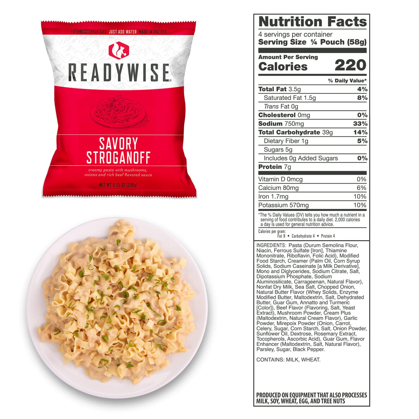 Freeze-Dried Emergency Food Pouches in Dry Bag - 60 Servings