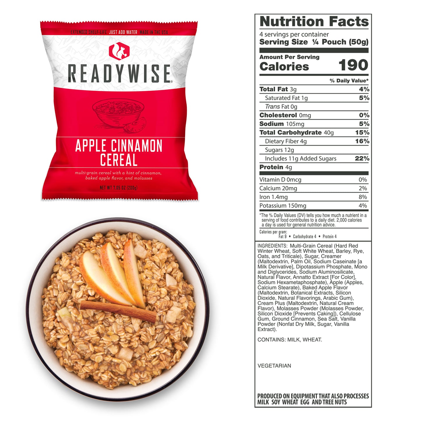 120 Serving Breakfast, Freze Dried Vegetarian Meals, Up to 25 Years