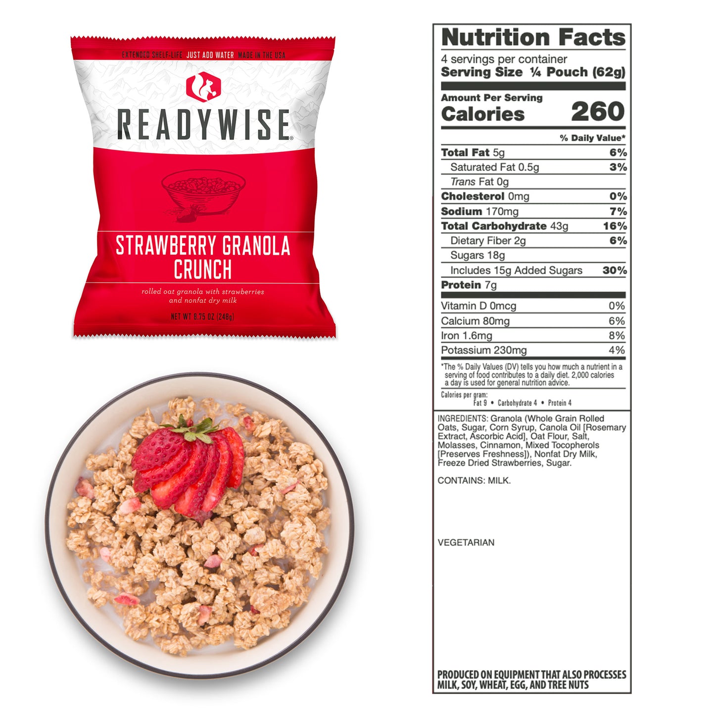 Freeze-Dried Emergency Food Supply Breakfast Variety Pack - 120 Servings