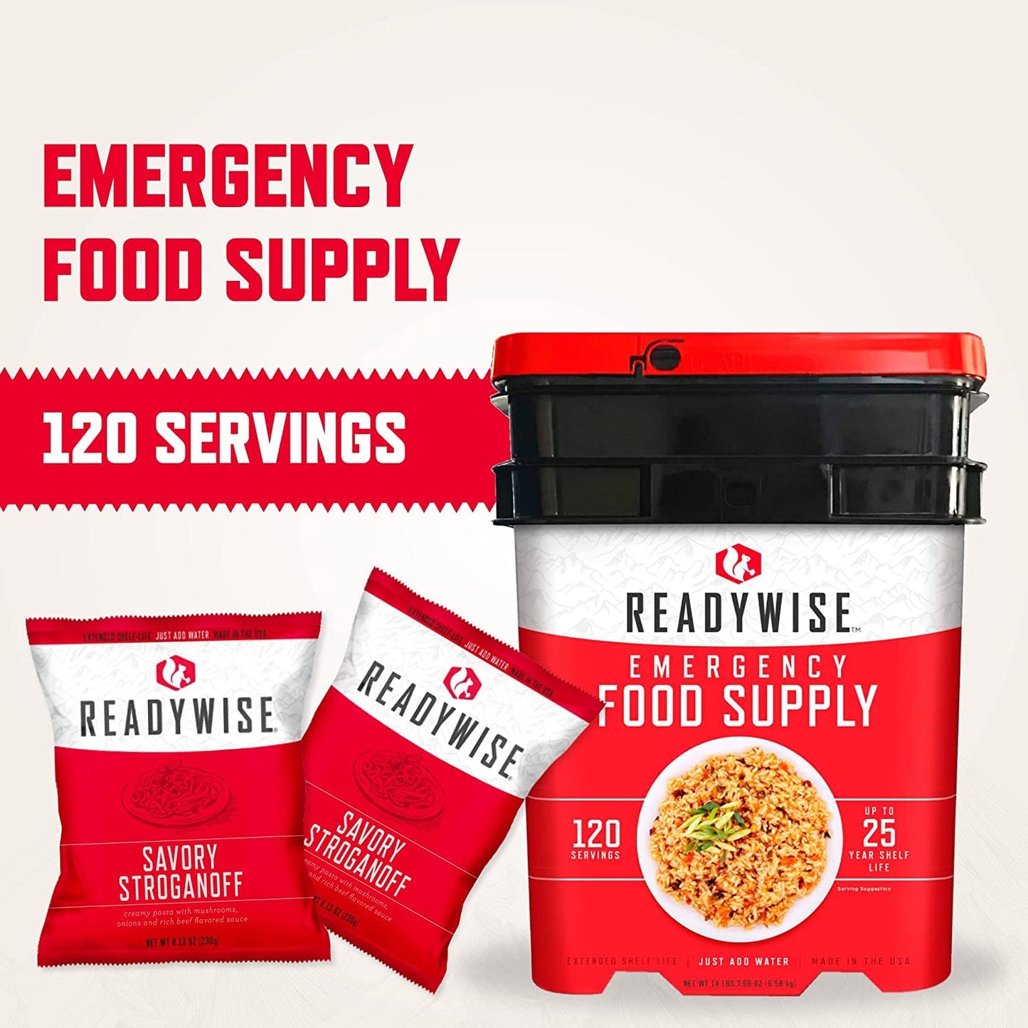 Freeze-Dried Emergency Food Supply Entree Variety Pack - 120 Servings