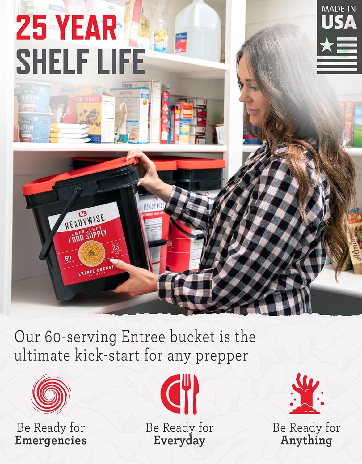 Mountain House Rice & Chicken Freeze-Dried Food – 6 Pack Emergency Survival Cans, 30-Year Shelf Life, Gluten-Free