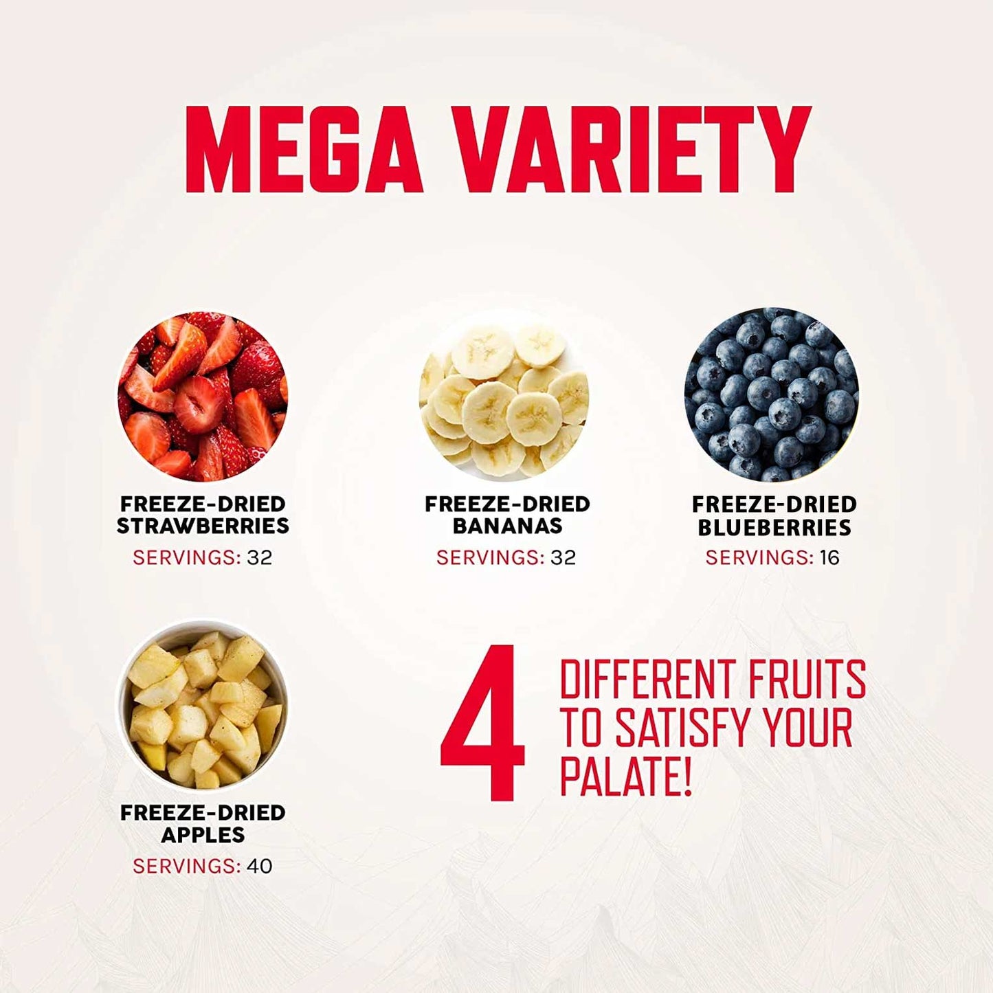 120 Serving Freeze Dried Fruit Bucket, Up to 25 Years