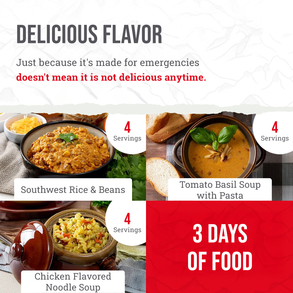 28 Serving Freeze Dried Breakfast & Entree, DryBag, UpTo 25 Years